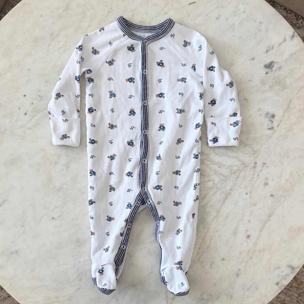 Ralph Lauren - Polo Bear Cotton Footed Coverall